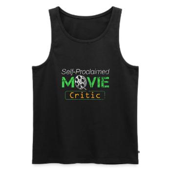 Filme Selbsternannter Filmkritiker Filmliebhaber Mov - Männer Premium Bio Tank Top - Schwarz - Vorne - Michal (187cm)