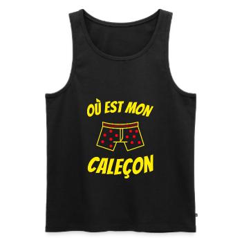 Où est mon caleçon - caleçon à pois - Débardeur bio Premium Homme - noir - Devant - Michal (187cm)