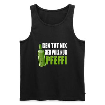 Pfeffi Pfefferminzlikör und Pfefferminzschnap - Männer Premium Bio Tank Top - Schwarz - Vorne - Michal (187cm)