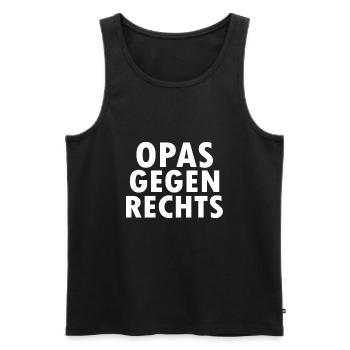 Opas gegen rechts - Männer Premium Bio Tank Top - Schwarz - Vorne - Michal (187cm)