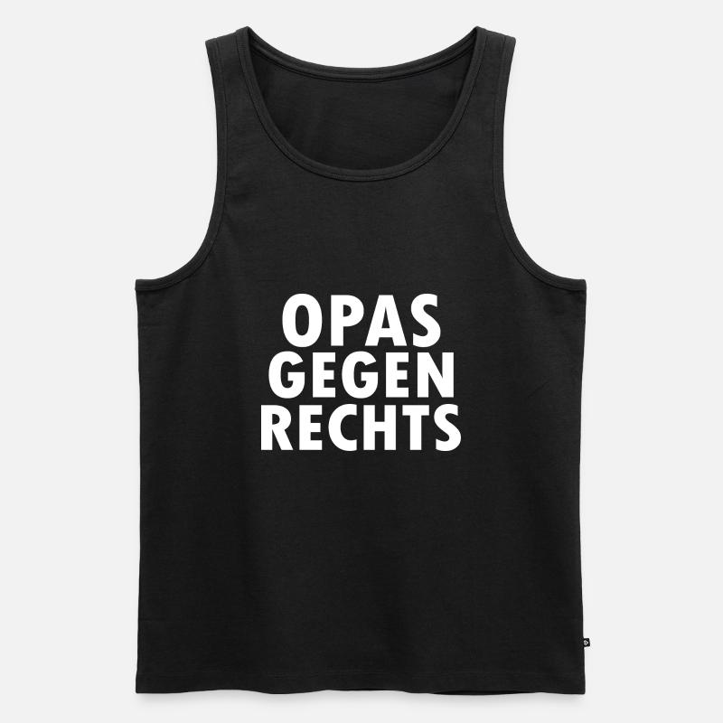 Opas gegen rechts - Männer Premium Bio Tank Top - Schwarz