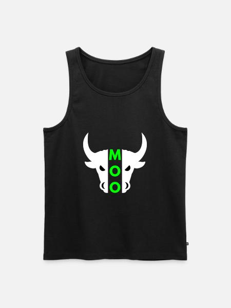 Moo (half head bull) - Men's Premium Organic Tank Top - black