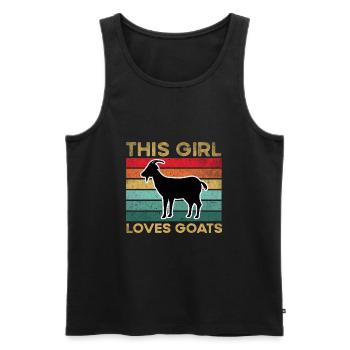Vintage Goat for Girls Kids - Men's Premium Organic Tank Top - black - Front - Michal (187cm)