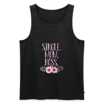 Single mother proud mom gift - Men's Premium Organic Tank Top - black - Front - AI Model Male 178 light (178cm)