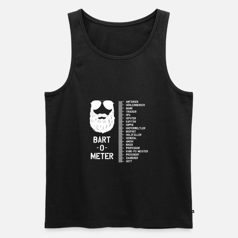 Bart Vollbart Männer Bartträger Bart-o-Meter - Männer Premium Bio Tank Top - Schwarz