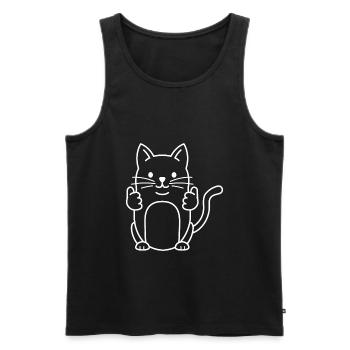 Chat Chat Chat - Débardeur bio Premium Homme - noir - Devant - AI Model Male 178 light (178cm)
