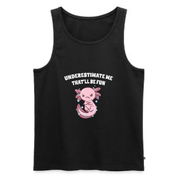Unterschätze mich, dass lustiger lustiger sarkasti - Männer Premium Bio Tank Top - Schwarz - Vorne - Michal (187cm)