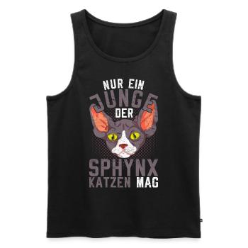 Nur ein Junge der Sphynx Katzen mag Sphynx Katze - Männer Premium Bio Tank Top - Schwarz - Vorne - Michal (187cm)