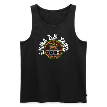 Lion du système de musique reggae - Débardeur bio Premium Homme - noir - Devant - Michal (187cm)