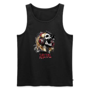 Heavy Metal Musik Rock Musik Musiker Band Skull - Männer Premium Bio Tank Top - Schwarz - Vorne - Michal (187cm)
