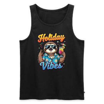 vacances été plage vacancier paresseux plage fête - Débardeur bio Premium Homme - noir - Devant - AI Model Male 178 light (178cm)