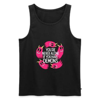 You're Never Alone If You Have Demons - Men's Premium Organic Tank Top - black - Front - AI Model Male 178 light (178cm)