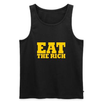 Eat the rich - Männer Premium Bio Tank Top - Schwarz - Vorne - Michal (187cm)