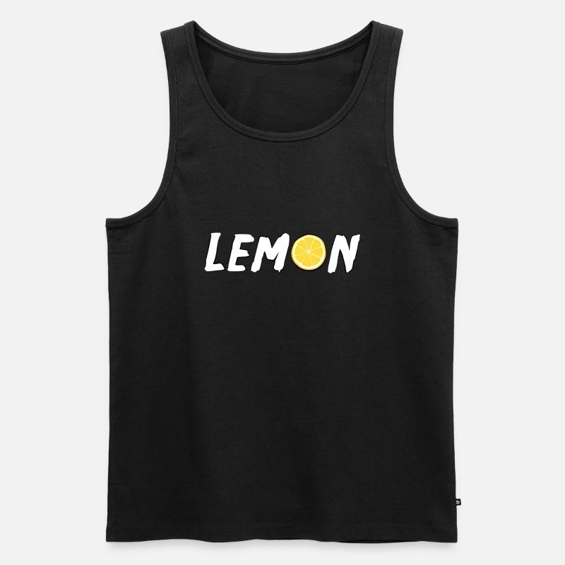 Lemon - Männer Premium Bio Tank Top - Schwarz