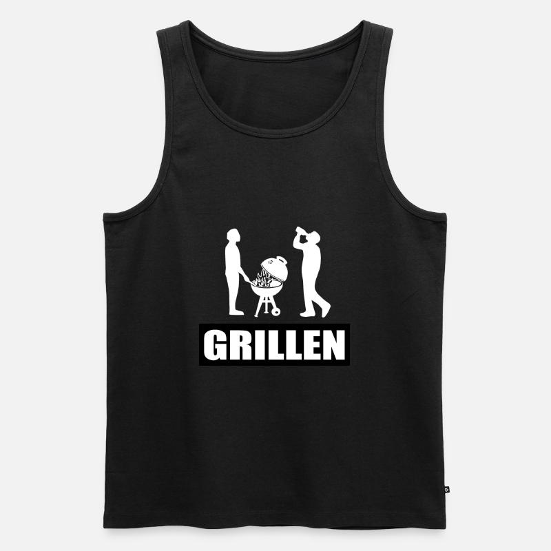 BBQ - Männer Premium Bio Tank Top - Schwarz