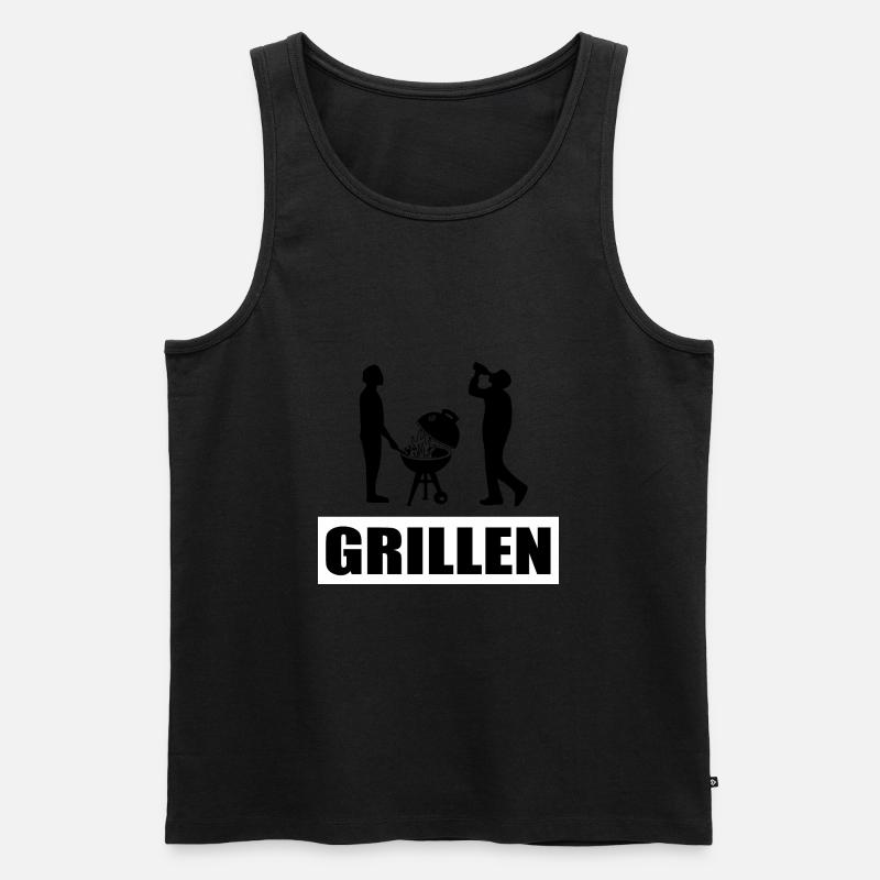 BBQ - Männer Premium Bio Tank Top - Schwarz