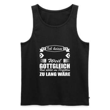 Lustige Sprüche Shirt • Geburtstagsgeschenk - Männer Premium Bio Tank Top - Schwarz - Vorne - Michal (187cm)