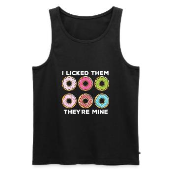 Donuts, ich habe sie geleckt, sie sind meine, ziti - Männer Premium Bio Tank Top - Schwarz - Vorne - Michal (187cm)