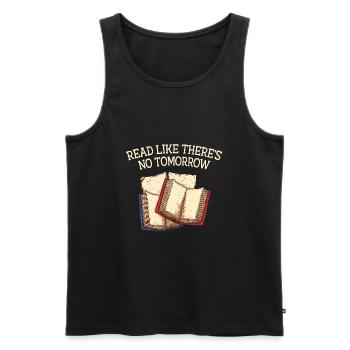 Lire comme pas de lendemain Drôle d’amateur de livres Humour B - Débardeur bio Premium Homme - noir - Devant - Michal (187cm)