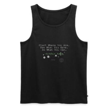 Mindset Start Where You Are Geometric Inspirationa - Men's Premium Organic Tank Top - black - Front - AI Model Male 178 light (178cm)