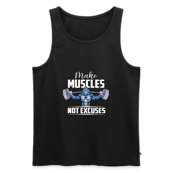 Inspiring Training Fitness Design - Men's Premium Organic Tank Top - black - Front - Michal (187cm)