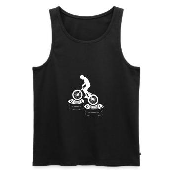 Le BMX - Débardeur bio Premium Homme - noir - Devant - Michal (187cm)