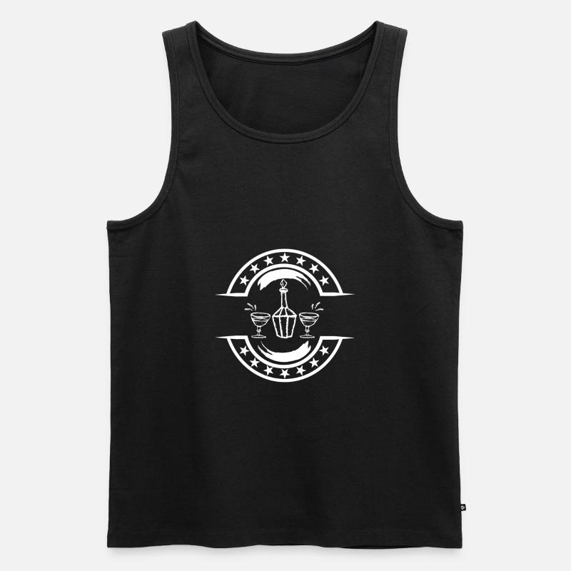 Cognac glas - Männer Premium Bio Tank Top - Schwarz