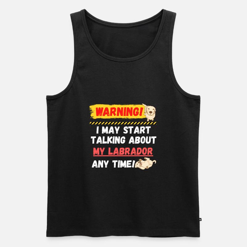 Warning Labrador - Männer Premium Bio Tank Top - Schwarz