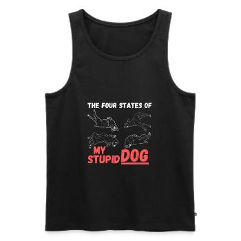 Quatre états de mon chien stupide - Débardeur bio Premium Homme - noir - Devant - Michal (187cm)