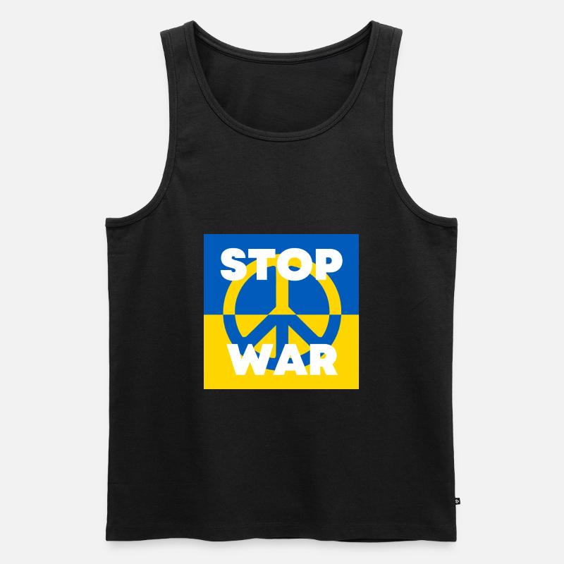 Stop War Ukraine - Männer Premium Bio Tank Top - Schwarz