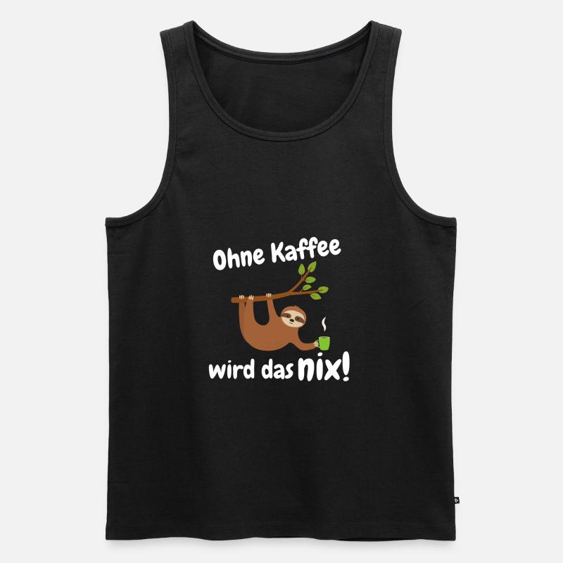 ohne kaffee wird das nix - Männer Premium Bio Tank Top - Schwarz