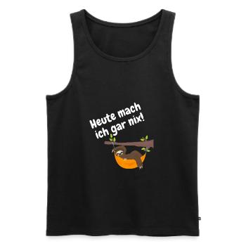 heute mach ich gar nix - Männer Premium Bio Tank Top - Schwarz - Vorne - Michal (187cm)