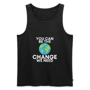 you can be the change - Men's Premium Organic Tank Top - black - Front - Michal (187cm)