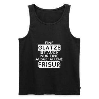 Glatze - Männer Premium Bio Tank Top - Schwarz - Vorne - Michal (187cm)