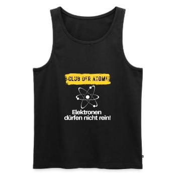 Club of Atoms - Men's Premium Organic Tank Top - black - Front - Michal (187cm)