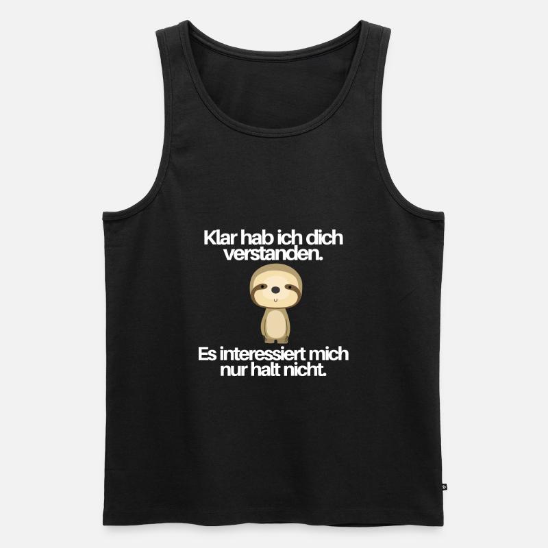 Interessiert mich nicht - Männer Premium Bio Tank Top - Schwarz