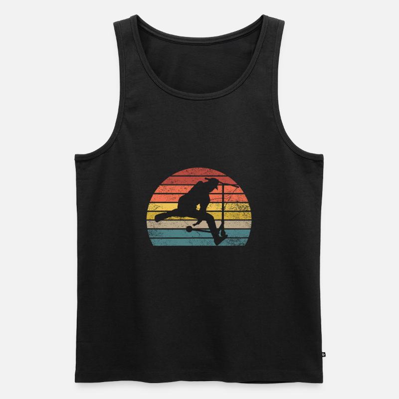 Scooter Retro - Männer Premium Bio Tank Top - Schwarz