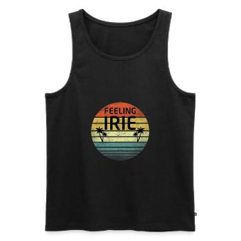 Feeling Irie Retro Sunset Jamaïque Reggae Rasta - Débardeur bio Premium Homme - noir - Devant - AI Model Male 178 light (178cm)