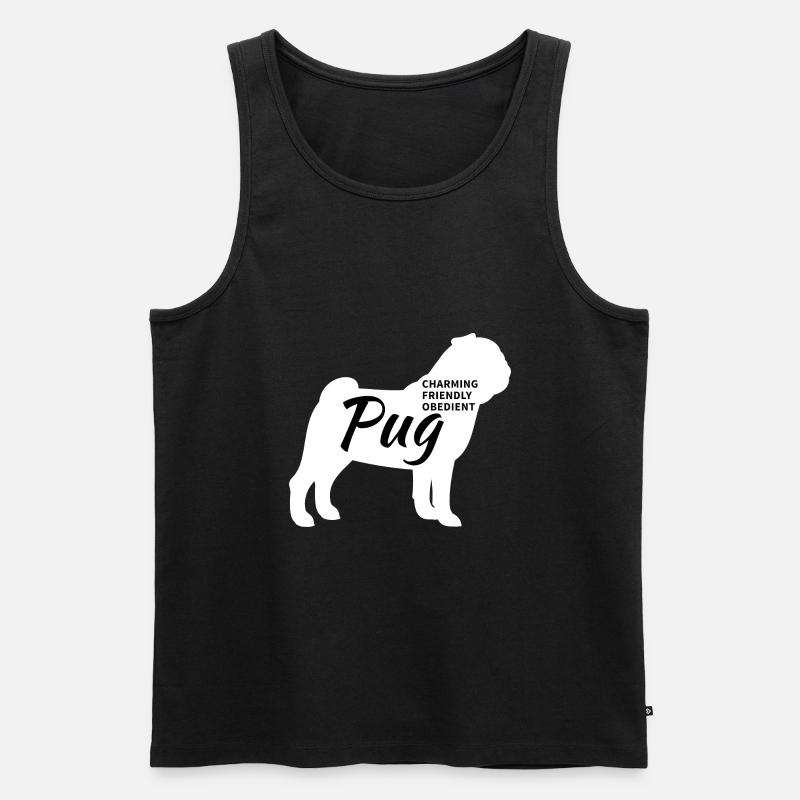 Mops Hund Herrchen - Männer Premium Bio Tank Top - Schwarz