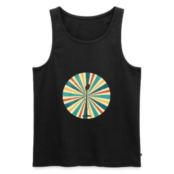 Vintage Microphone Microphone - Men's Premium Organic Tank Top - black - Front - AI Model Male 178 light (178cm)