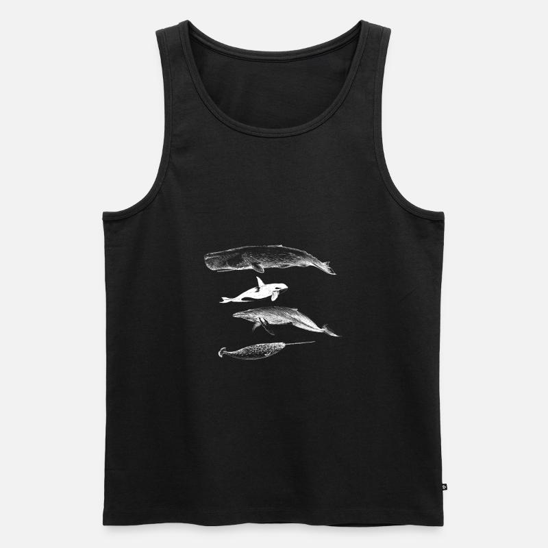 Wal Blauwal Pottwal Buckelwal Ozean Geschenk - Männer Premium Bio Tank Top - Schwarz