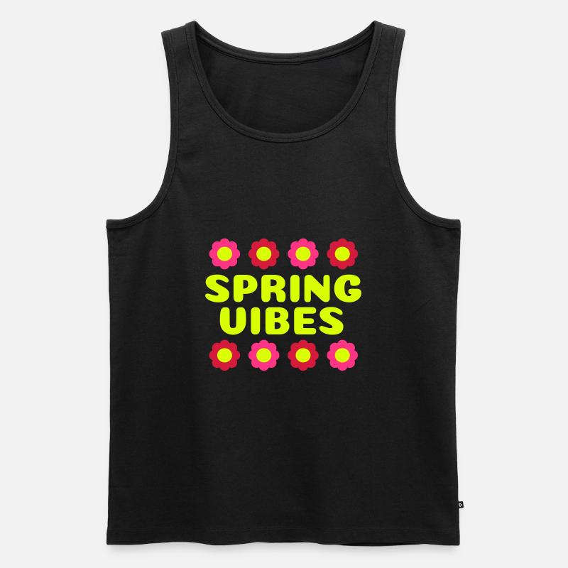 Spring vibes (acht Blüten) - Männer Premium Bio Tank Top - Schwarz