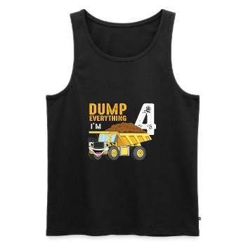 Bauwagen 4. Bday Boy 4 Vierjähriger - Männer Premium Bio Tank Top - Schwarz - Vorne - Michal (187cm)