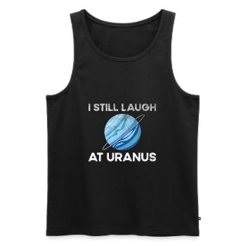 Je ris encore d’Uranus, Astronomy Scienc - Débardeur bio Premium Homme - noir - Devant - Michal (187cm)