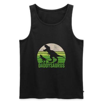 Funny Daddy Dinosaur T Shirt Daddysaurus Fathers - Débardeur bio Premium Homme - noir - Devant - Michal (187cm)