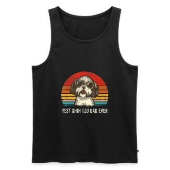 Mens Best Shih Tzu Dad Ever Funny Shih Tzu Dad - Men's Premium Organic Tank Top - black - Front - Michal (187cm)