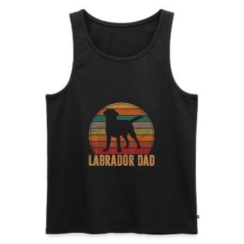 Retro Labrador Dad Gift Dog Daddy Golden Black Lab - Men's Premium Organic Tank Top - black - Front - Michal (187cm)