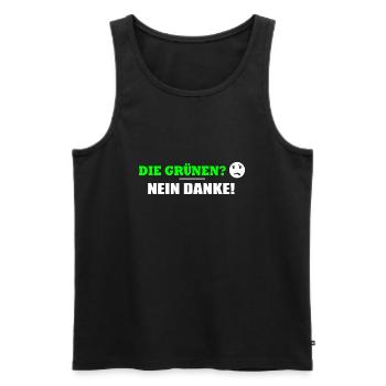 DIE GRÜNEN NEIN DANKE - Männer Premium Bio Tank Top - Schwarz - Vorne - Michal (187cm)