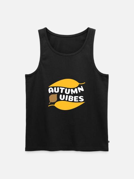 Autumn vibes (curved leaves) - Men's Premium Organic Tank Top - black