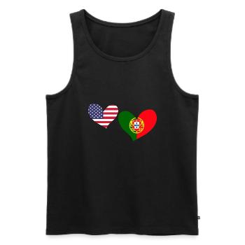 Awesome Portuguese American Hearts For The - Männer Premium Bio Tank Top - Schwarz - Vorne - Michal (187cm)